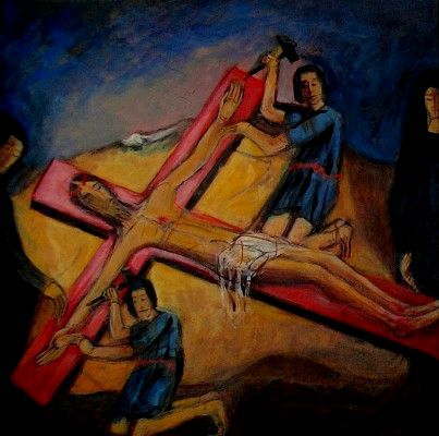 Jsus est attach  la croix